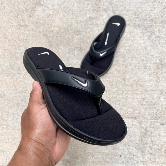 WMNS NIKE ULTRAS COMFORTS 3 THONGS THNG III BLACKS WHITES FOOTBEDS - Picture 10 of 10